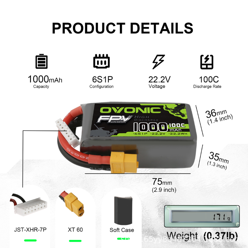2 Buah Baterai LiPo OVONIC 100 - Drone Battery Li-Ion ulasan dan harga
